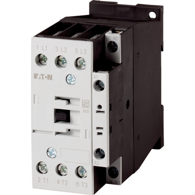 Eaton Contactor, 24 V ac Coil, 3-Pole, 32 A, 15 kW, 3NO, 400 V ac