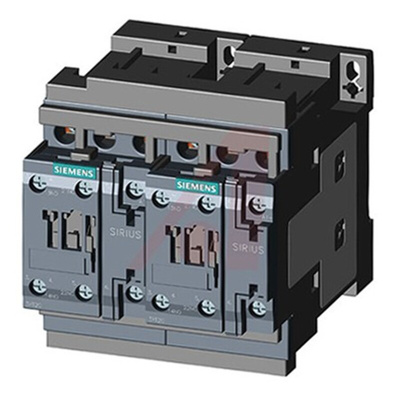 Siemens 3RA Series Contactor, 24 V dc Coil, 3-Pole, 38 A, 18.5 kW, 3NO, 400 V ac
