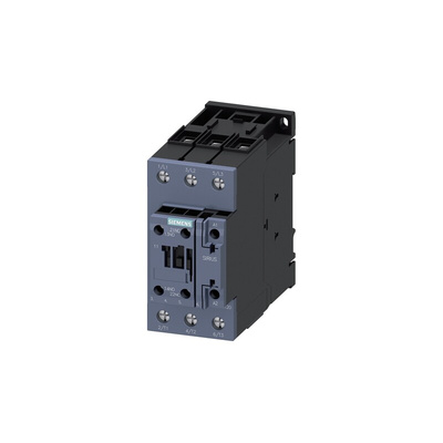 Siemens 3RT2 Series Contactor, 230 V ac Coil, 3-Pole, 40 A, 18.5 kW, 3NO, 400 V ac