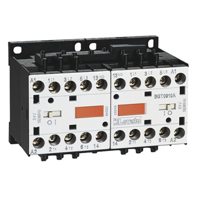 Lovato BG Series Reversing Contactor, 24 V dc Coil, 3-Pole, 9 A, 4 kW, 3NO + 1NO, 600 V ac