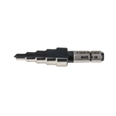 RS PRO HSS Step Drill Bit 4mm x 12mm