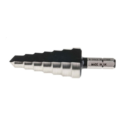 RS PRO HSS Step Drill Bit 8mm x 20mm