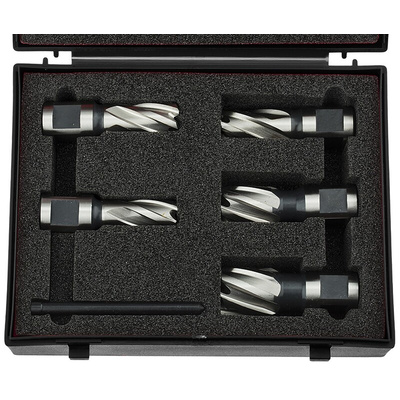RS PRO Cobalt Steel 14 → 22mm Cutting Diameter Magnetic Drilling Hole Cutter Set