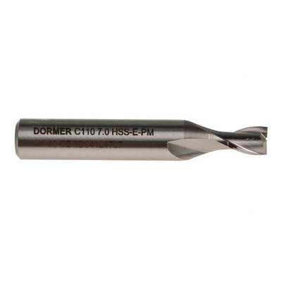 Dormer Plain Slot Drill, 7mm Cut Diameter