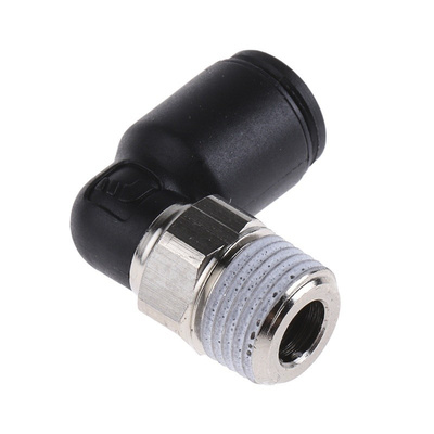 Legris Threaded-to-Tube Elbow Connector R 1/8 to Push In 6 mm, LF3000 Series, 20 bar