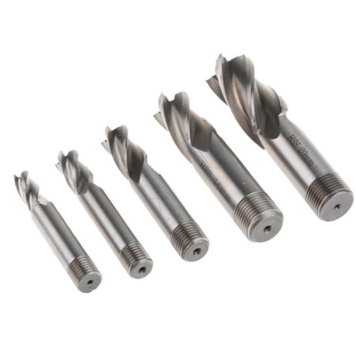 RS PRO End Mill, 8 mm, 10 mm, 12 mm, 16 mm, 20 mm Cutter, HSS