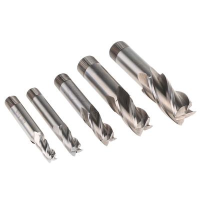 RS PRO End Mill, 8 mm, 10 mm, 12 mm, 16 mm, 20 mm Cutter, HSS