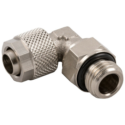 RS PRO Threaded-to-Tube Swivel Elbow Adaptor G 1/8 to Push In 8 mm