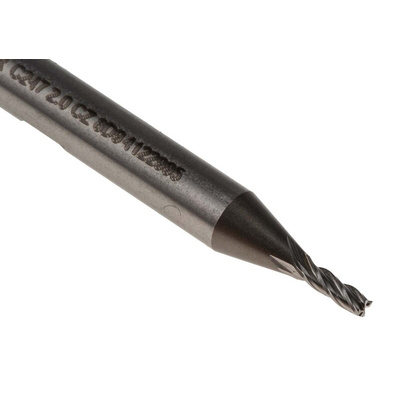 Dormer End Mill, 2mm Cutter, HSCo, 6 mm Shank, 7mm Cut