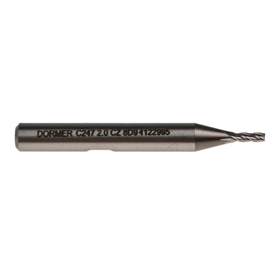 Dormer End Mill, 2mm Cutter, HSCo, 6 mm Shank, 7mm Cut