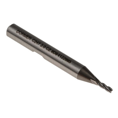 Dormer End Mill, 2mm Cutter, HSCo, 6 mm Shank, 7mm Cut