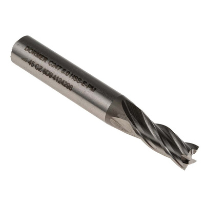 Dormer End Mill, 8mm Cutter, HSS, 10 mm Shank, 19mm Cut