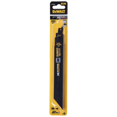 DeWALT, 14 → 18 Teeth Per Inch 203mm Cutting Length Reciprocating Saw Blade, Pack of 5