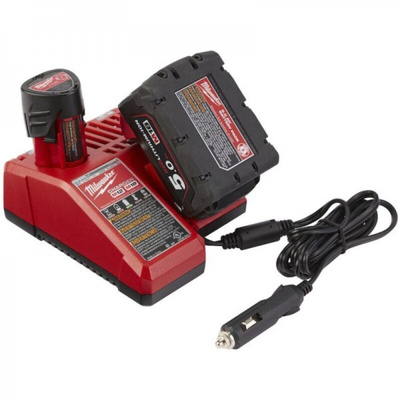 Milwaukee M12-18AC Battery Charger, 12 V, 18 V for use with M12 Series, M14 Series, M18 Series, UK Plug