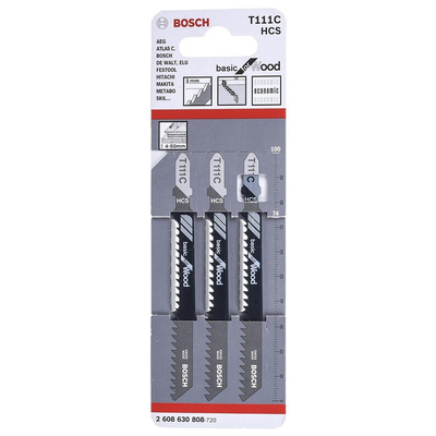 Bosch, 8 Teeth Per Inch 75mm Cutting Length Jigsaw Blade, Pack of 3