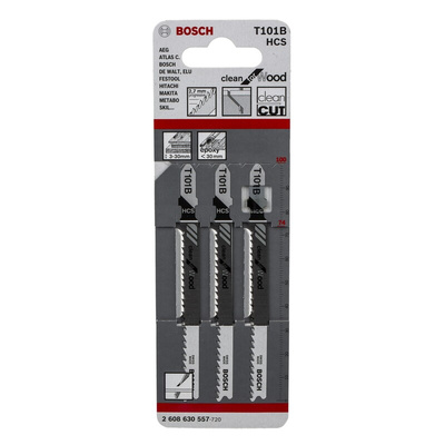 Bosch, 9 Teeth Per Inch 75mm Cutting Length Jigsaw Blade, Pack of 3