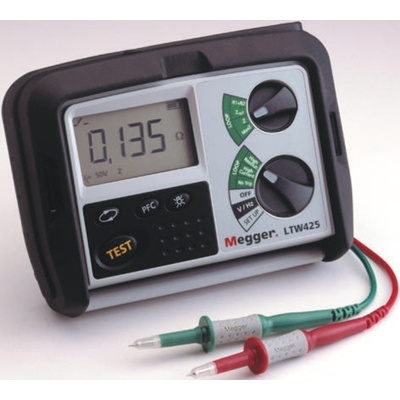 Megger LTW425-EU-BS Loop Impedance & RCD Combined Tester, Loop Impedance Test Type 2 Wire 440V, RCD Test Type AC