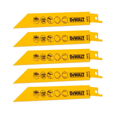 DeWALT, 14 Teeth Per Inch Metal 152mm Cutting Length Reciprocating Saw Blade, Pack of 5