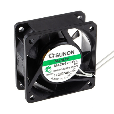Sunon, 220 → 240 V ac, AC Axial Fan, 60 x 60 x 25mm, 30.6m³/h, 4.4W