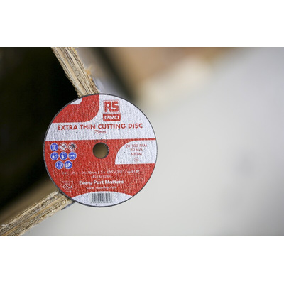 RS PRO Aluminium Oxide Cutting Disc, 75mm x 1mm Thick, Fine Grade, P120 Grit, 10 in pack