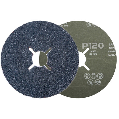 RS PRO Aluminium Oxide Flap Disc, 125mm, P120 Grit, 25 in pack