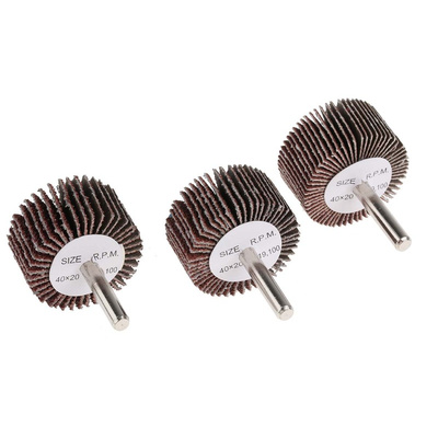 RS PRO Aluminium Oxide Flap Wheel, 40mm Diameter, P40, P80, P120 Grit