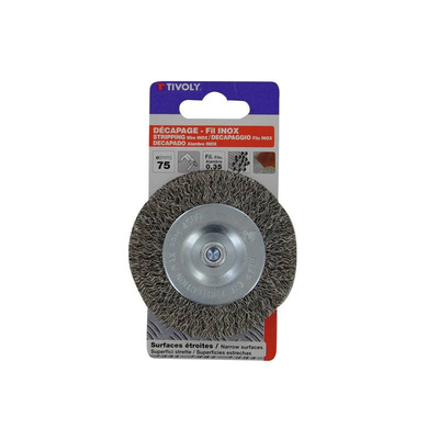 Tivoly Stainless Steel Circular Abrasive Brush, 75mm Diameter