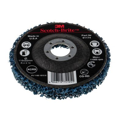 3M Scotch-Brite Silicon Carbide Sanding Disc, 115mm, Extra Coarse Grade, Scotch-Brite, 1 in pack
