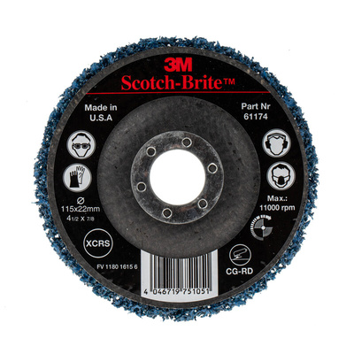 3M Scotch-Brite Silicon Carbide Sanding Disc, 115mm, Extra Coarse Grade, Scotch-Brite, 1 in pack