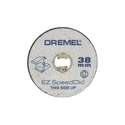 Dremel Aluminium Oxide Cutting Disc, 38mm x 1.12mm Thick, Very Fine Grade, P60 Grit, EZ Speedclic, 12 in pack