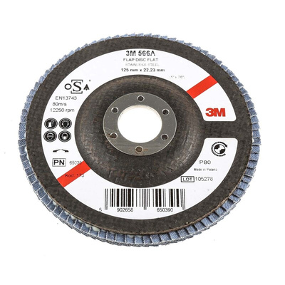 3M Zirconia Aluminium Flap Disc, 125mm, P80 Grit