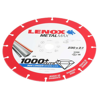 Lenox Aluminium Oxide Cutting Disc, 230mm x 2.1mm Thick, Medium Grade, P60 Grit