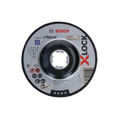 Bosch X-Lock Aluminium Oxide Cutting Disc, 125mm x 2.5mm Thick, P80 Grit, 25 in pack