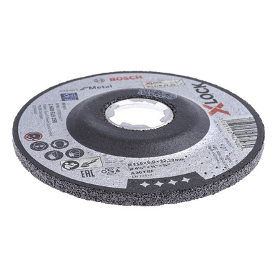 Bosch X-Lock Aluminium Oxide Grinding Disc, 115mm x 6mm Thick, P120 Grit, 10 in pack