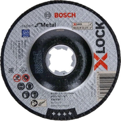 Bosch X-Lock Aluminium Oxide Cutting Disc, 115mm x 2.5mm Thick, P120 Grit, 2608619256, 25 in pack
