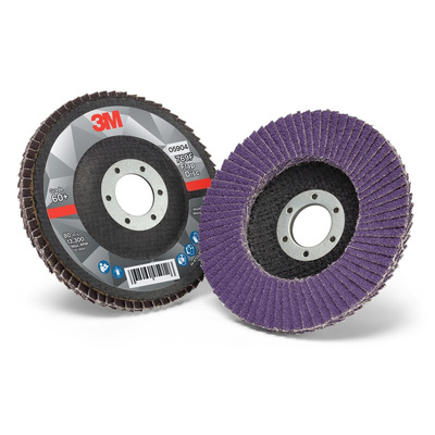 3M Zirconia Aluminium Flap Disc, 115mm, Fine Grade, P60 Grit, 769F