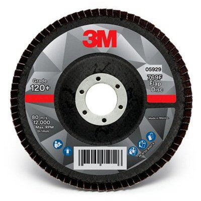 3M Zirconia Aluminium Flap Disc, 125mm, Fine Grade, P120 Grit, 769F