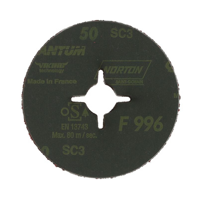 Norton Quantum - Fiber Discs Ceramic, 115mm x 0.2mm Thick, 50 Grit, Quantum - Fiber Discs