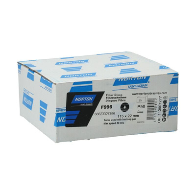 Norton Quantum - Fiber Discs Ceramic, 115mm x 0.2mm Thick, 50 Grit, Quantum - Fiber Discs