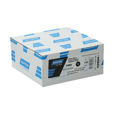Norton Quantum - Fiber Discs Ceramic, 115mm x 0.1mm Thick, 80 Grit, Quantum - Fiber Discs