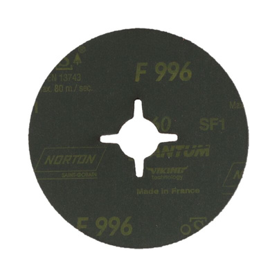 Norton Quantum - Fiber Discs Ceramic, 125mm x 0.1mm Thick, 60 Grit, Quantum - Fiber Discs