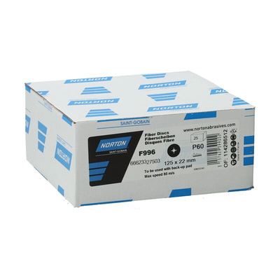 Norton Quantum - Fiber Discs Ceramic, 125mm x 0.1mm Thick, 60 Grit, Quantum - Fiber Discs