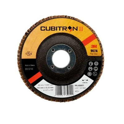 3M Cubitron II Ceramic Flap Disc, 115mm, 40+ Grade, 7000104359, 10 in pack