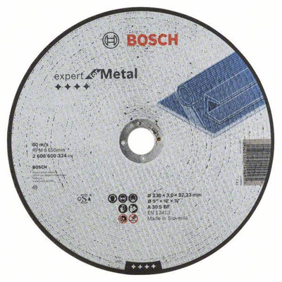 Bosch Aluminium Oxide Cutting Disc, 230mm x 3mm Thick, P30 Grit