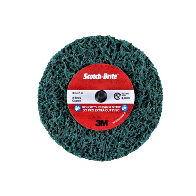 3M Scotch Brite Roloc + Aluminium Oxide Sanding Disc, 100mm x 6mm Thick, Extra Coarse Grade, 7100192712, 10 in pack