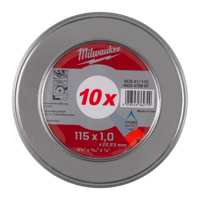 Milwaukee CUT.W Cutting Disc, 115mm x 1mm Thick, 10 in pack