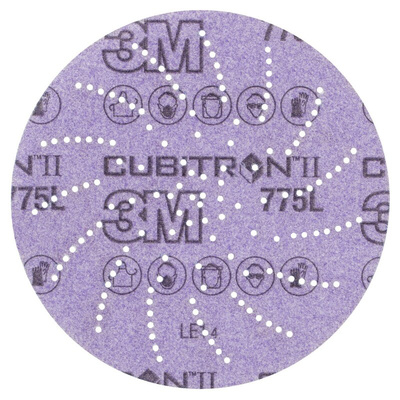 3M 3M Xtract Cubitron II Film Disc 775L Ceramic Sanding Disc, 127mm x 0.076mm Thick, 220+ Grade, 220+ Grit, Xtract,