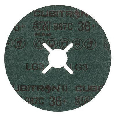 3M Cubitron™ II Aluminium Oxide Grinding Disc, 125mm, Coarse Grade, P36 Grit, 3M™ Cubitron™ II 987C, 25 in pack