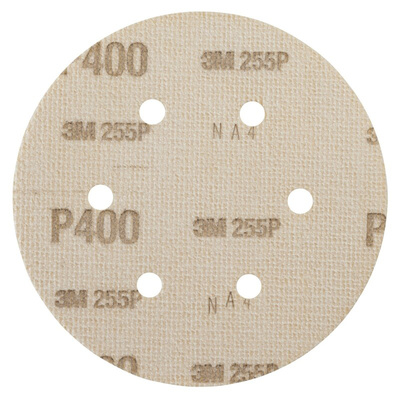 3M Hookit Aluminium Oxide Sanding Disc, Extra Fine Grade, P400 Grit, 255P
