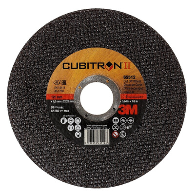 3M Cubitron 3M Cubitron II Cut-Off Wheel Ceramic Cut-Off Wheel, 125mm Diameter, 36+ Grit, 36+